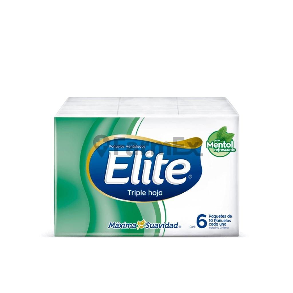 Pañuelos Elite Mentolado x 6 paquetes de 10 unidades c/u Softys